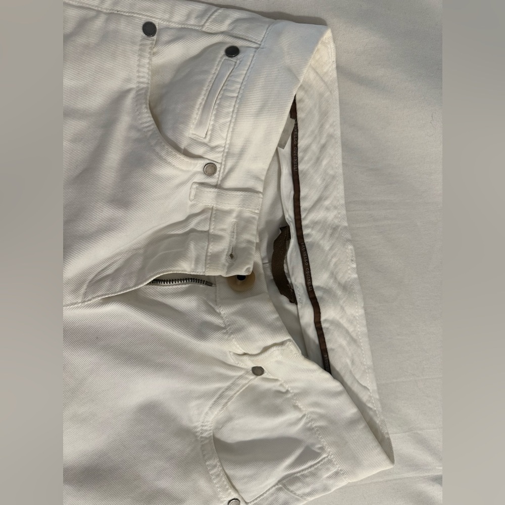 Brunello Cucinelli Low-Rise White Denim Skinny Jeans size 2 US 38 IT - Picture 6 of 6